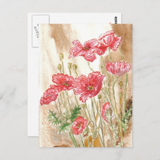 'Wilde Poppies' Postkarte (Vorne/Hinten)