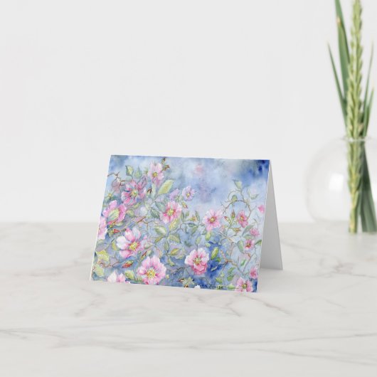 Wilde Prairies Rose Leere Notecard Dankeskarte (Vorderseite)