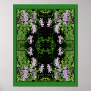 Wilde Purpur-Bienenblume Natur Kunst Abstract Poster