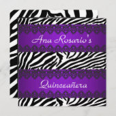 Wilde Quinceañera lila Einladung (Vorne/Hinten)