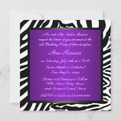 Wilde Quinceañera lila Einladung (Rückseite)