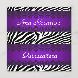 Wilde Quinceañera lila Einladung