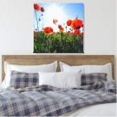 Wilde Red Poppies-Blume Leinwanddruck (Insitu (Schlafzimmer))