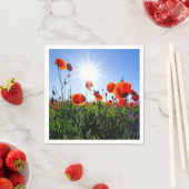 Wilde Red Poppies-Blume Serviette (Beispiel)