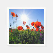 Wilde Red Poppies-Blume Serviette (Vorderseite)