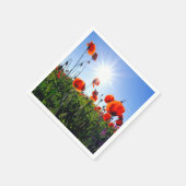 Wilde Red Poppies-Blume Serviette (Ecke)