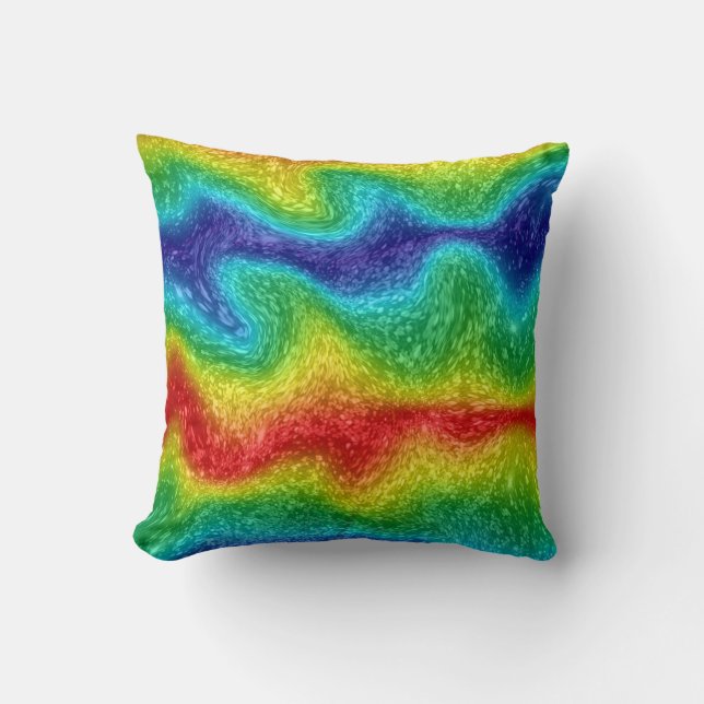 Wilde Regenbogen-Spaß Kissen (Vorderseite)