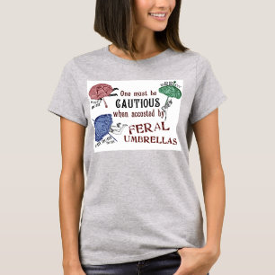 Wilde Regenschirme - Surrealistisches T-Shirt im v