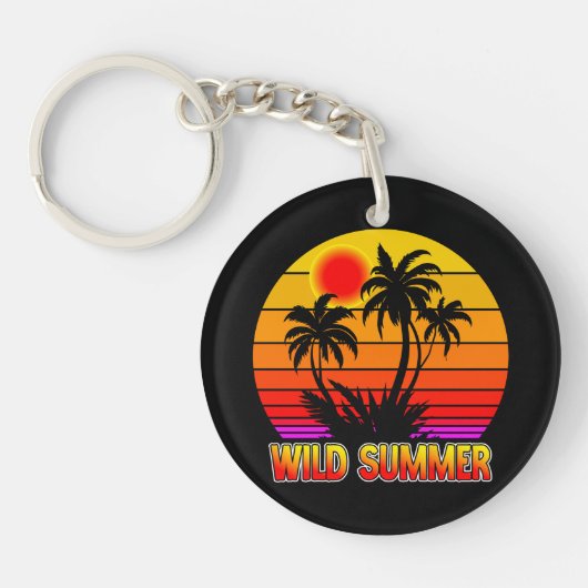Wilde Retro-Sommer-Vibes-62827 Schlüsselanhänger (Vorderseite)