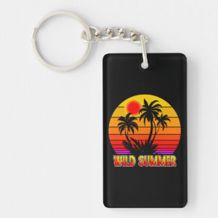 Wilde Retro-Sommer-Vibes mit Palmen-Design Schlüsselanhänger