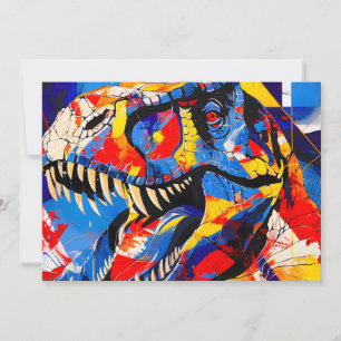 Wilde Retro-T-Rex-Dinosaurier-Fusion Feiertagskarte