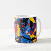 Wilde Retro-T-Rex-Dinosaurier-Fusion Kaffeetasse (VorderseiteRechts)