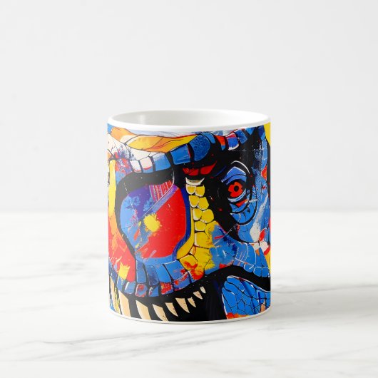 Wilde Retro-T-Rex-Dinosaurier-Fusion Kaffeetasse (Mittel)