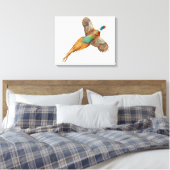 Wilde Ringneck Pheasant ummantelte Canvas Leinwanddruck (Insitu (Schlafzimmer))