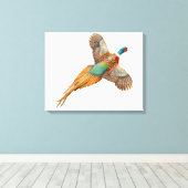 Wilde Ringneck Pheasant ummantelte Canvas Leinwanddruck (Insitu (Holzboden))