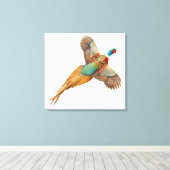 Wilde Ringneck Pheasant ummantelte Canvas Leinwanddruck (Insitu (Holzboden))
