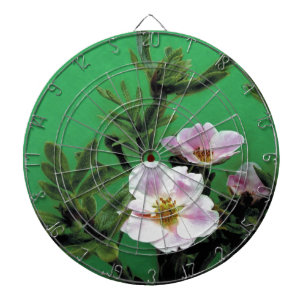wilde rosa Rosenblüten in Grün, Elegant Dartscheibe