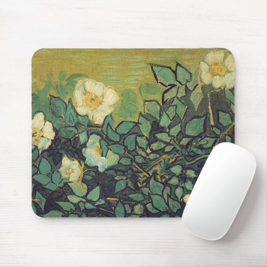 Wilde Rose,1890. Vincent van Gogh. Mousepad (Mit Mouse)