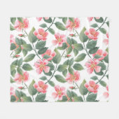 Wilde Rose Aquarellblume Nahtlos Fleecedecke (Vorderseite (Horizontal))