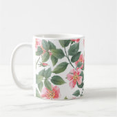 Wilde Rose Aquarellblume Nahtlos Kaffeetasse (Links)
