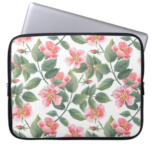 Wilde Rose Aquarellblume Nahtlos Laptopschutzhülle