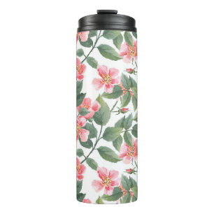 Wilde Rose Aquarellblume Nahtlos Thermosbecher