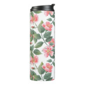 Wilde Rose Aquarellblume Nahtlos Thermosbecher (Nach links gedreht)