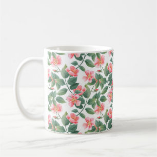 Wilde Rose Aquarellmuster nahtlos. Blume, l Kaffeetasse