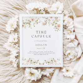 Wilde Rose Baby Erstgeburtenzeit Kapselunterschrif Poster