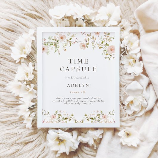 Wilde Rose Baby Erstgeburtenzeit Kapselunterschrif Poster