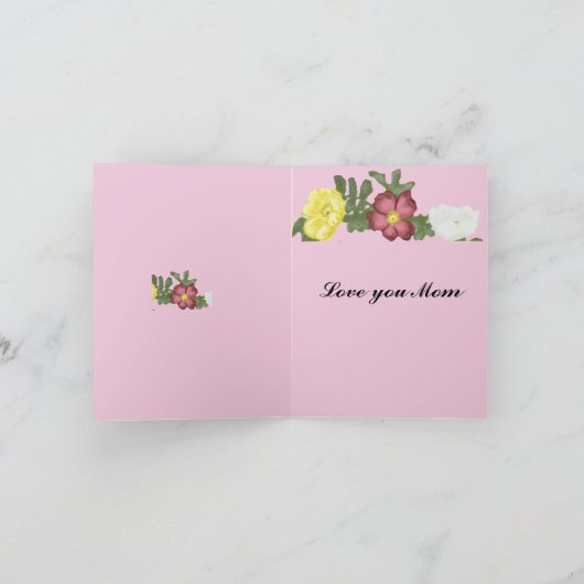 Wilde Rose Bearbeitbare Mama Karte (Innenseite)