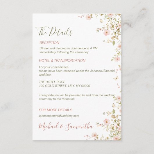 Wilde Rose Begleitkarte (Vorderseite)