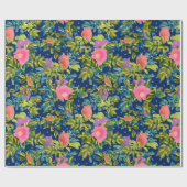 Wilde Rose, blauer Hintergrund, wilde Rose, Rose, Geschenkpapier (Flach)