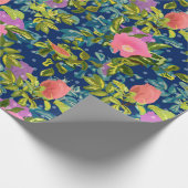 Wilde Rose, blauer Hintergrund, wilde Rose, Rose, Geschenkpapier (Ecke)