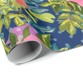 Wilde Rose, blauer Hintergrund, wilde Rose, Rose, Geschenkpapier (Rolleneckpunkt)