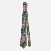 Wilde Rose, blauer Hintergrund, wilde Rose, Rose Krawatte (Vorderseite)