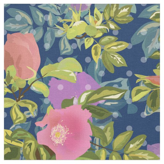 Wilde Rose, blauer Hintergrund, wilde Rose, Rose, Stoff (Nahaufnahme)