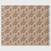 Wilde Rose blüht in erdigen Terrakotta-Tönen  Geschenkpapier (Flach)