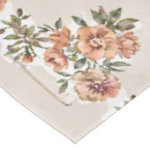 Wilde Rose blüht Tischdecke (Schrägansicht)
