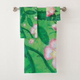 Wilde Rose Blume Badhandtuch Set