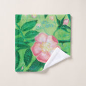 Wilde Rose Blume Badhandtuch Set (Waschlappen)