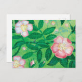 Wilde Rose Blume Feiertagspostkarte (Vorne/Hinten)