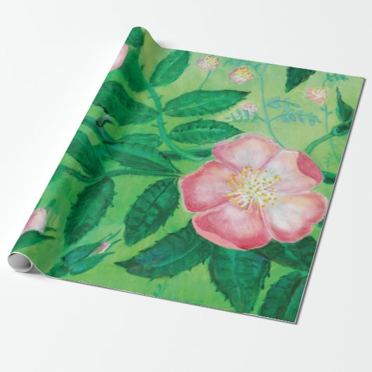 Wilde Rose Blume Geschenkpapier (Ungerollt)