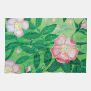 Wilde Rose Blume Geschirrtuch