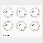 Wilde Rose Blume Honigbiene aus Honig von Bienen Runder Aufkleber (Blatt)