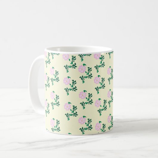 Wilde Rose Blume Kaffeetasse (Vorderseite Links)