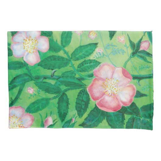 Wilde Rose Blume Kissenbezug (Vorderseite)