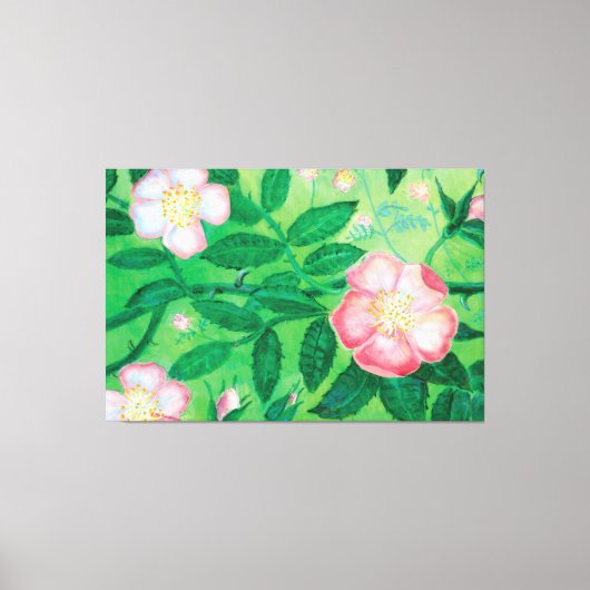 Wilde Rose Blume Leinwanddruck (Vorderseite)