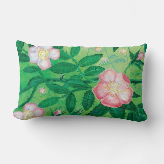 Wilde Rose Blume Lendenkissen (Vorderseite)