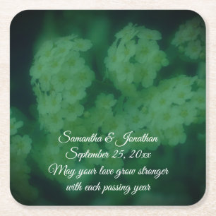 Wilde Rose Blume Personalisiert Hochzeit Rechteckiger Pappuntersetzer